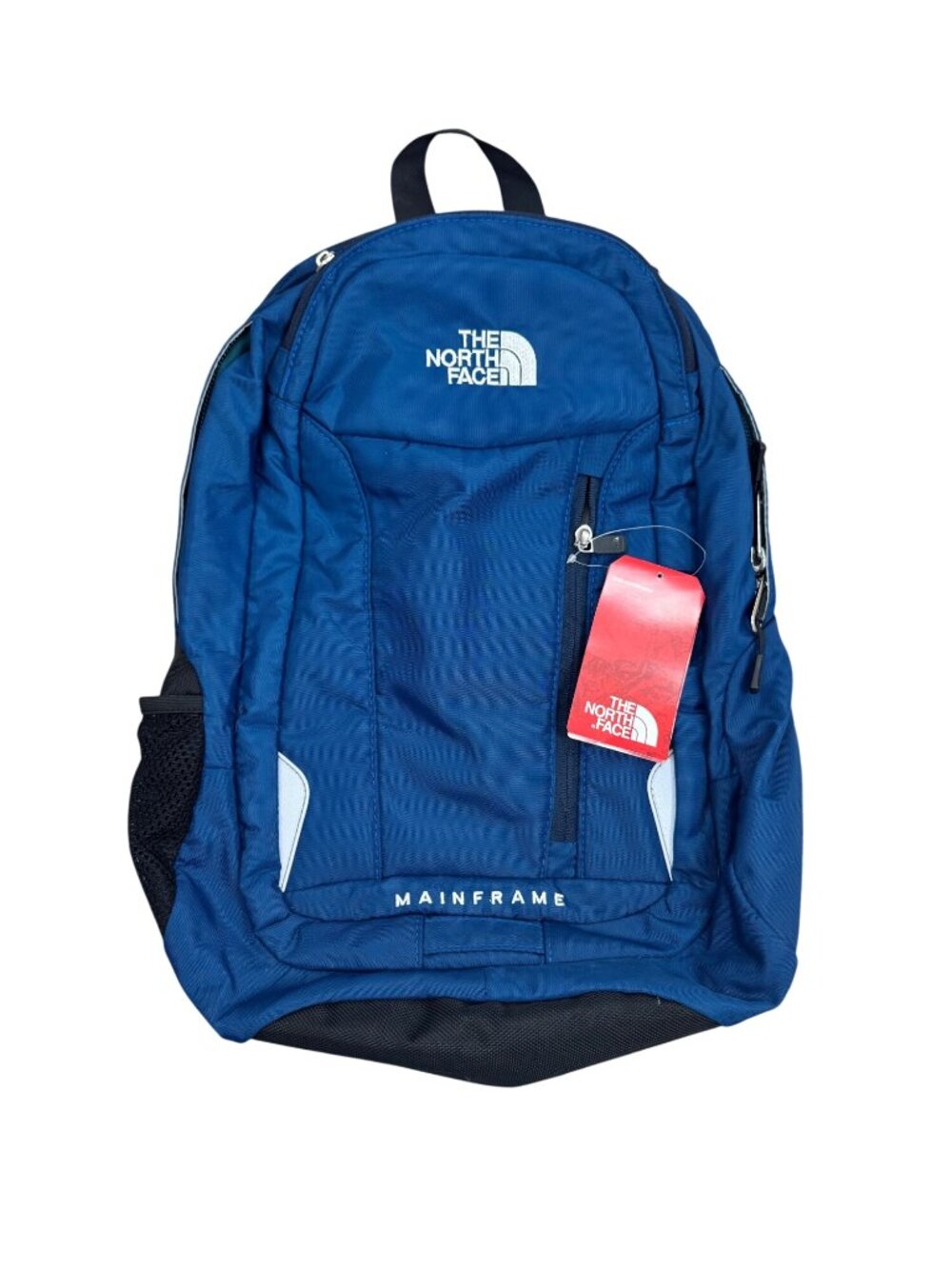 NEW The North Face Mainframe Backpack Blue Adjustable Straps Mesh Side Pocket